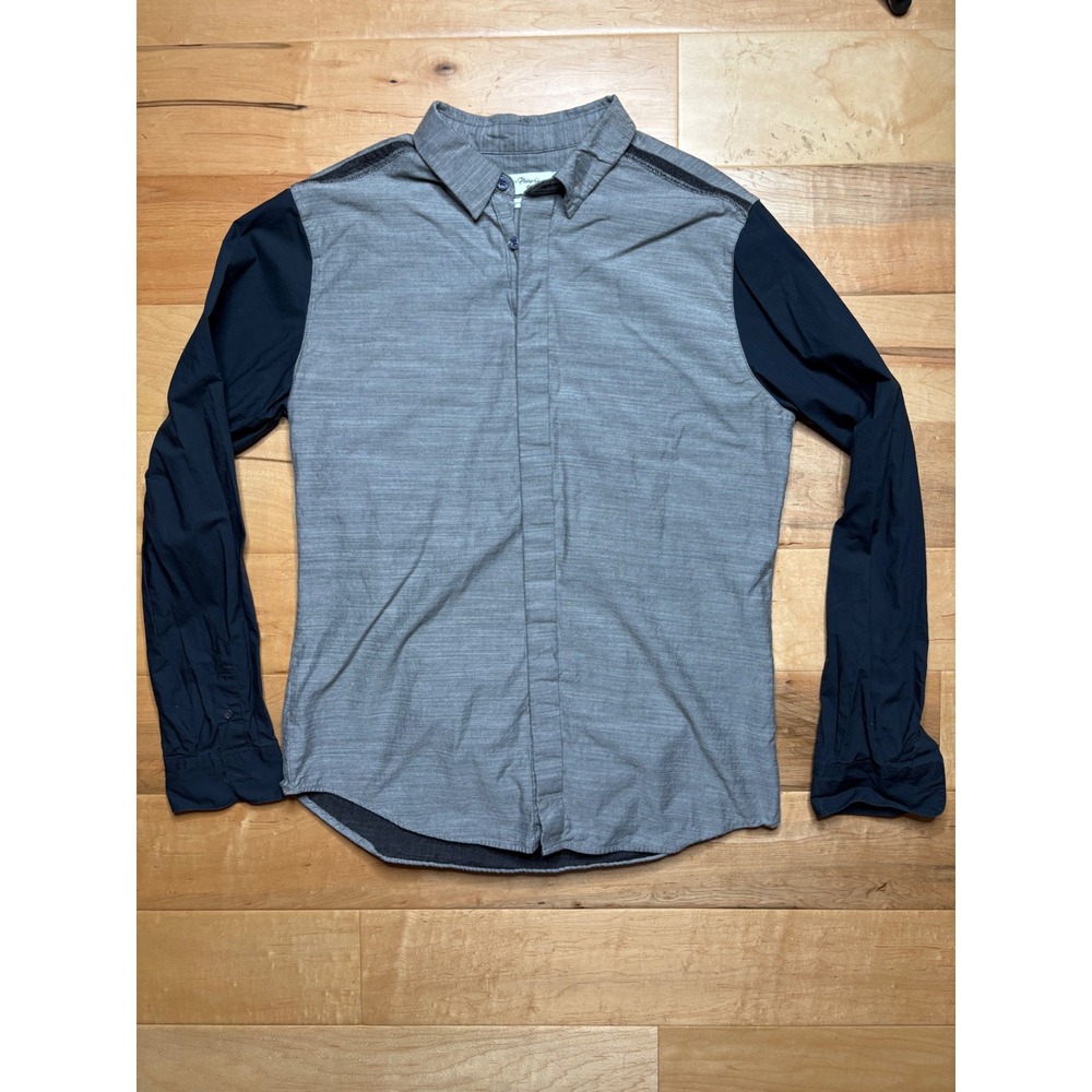 3.1 Phillip Lim‎ Target Button Down Shirt Men M Grey Black Color Block Cotton